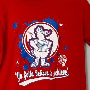 Phillies TShirt Philly Phanatic “you gotta believe to achieve” Youth XL